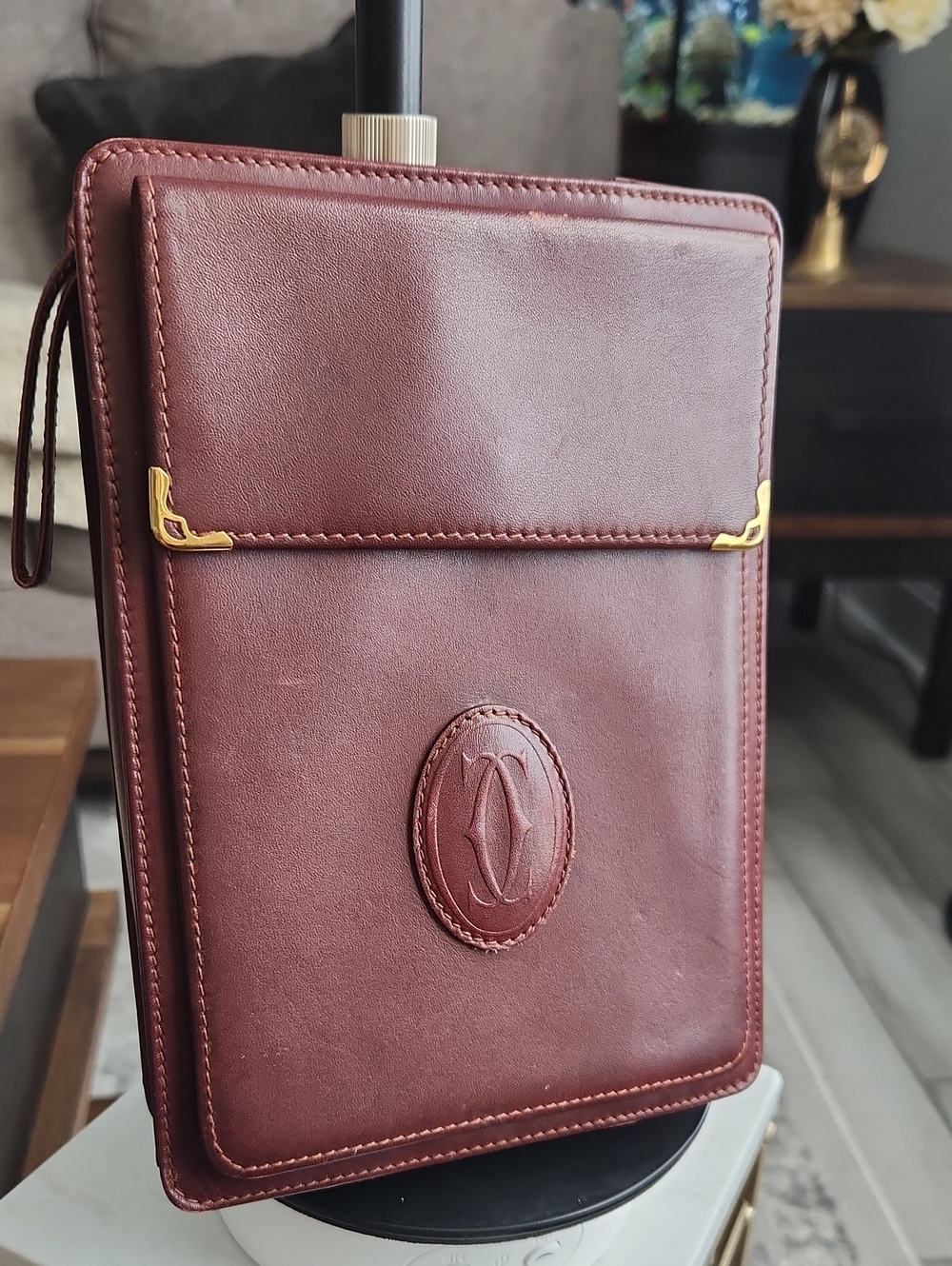 Cartier Burgundy Leather Vintage Clutch